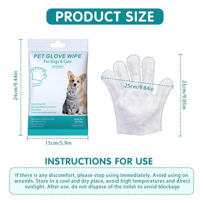 6Pcs Disposable  Pet Cleaning Gloves